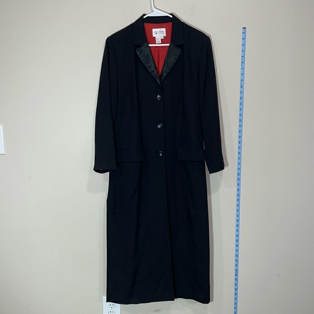Beautiful Vintage Black Button Up Trench Coat By Reflections By Spiegel. Size 10